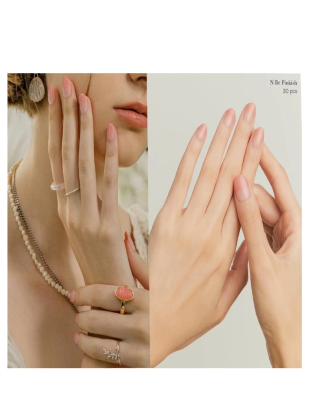 Ohora Semi Cured Gel Nail Strips Peach Latte And Be Pinkish